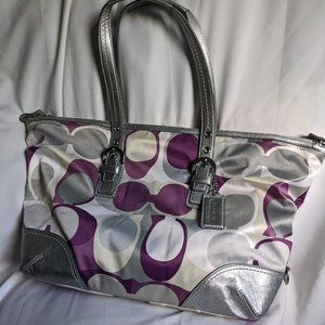 Coach Signature scarf gallery tote